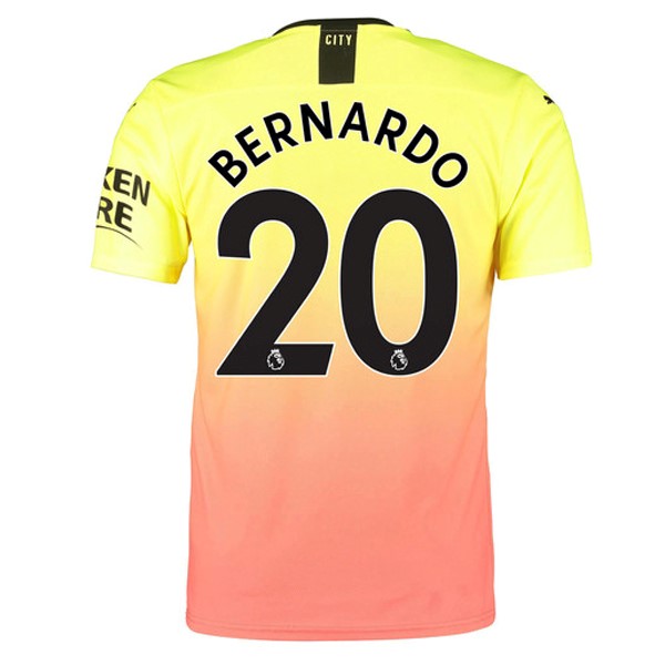 Camiseta Manchester City NO.20 Bernardo Tercera equipación 2019-2020 Naranja